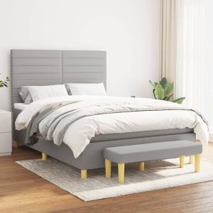 Giroletto A Molle Con Materasso Grigio Chiaro 140x200cm Tessuto