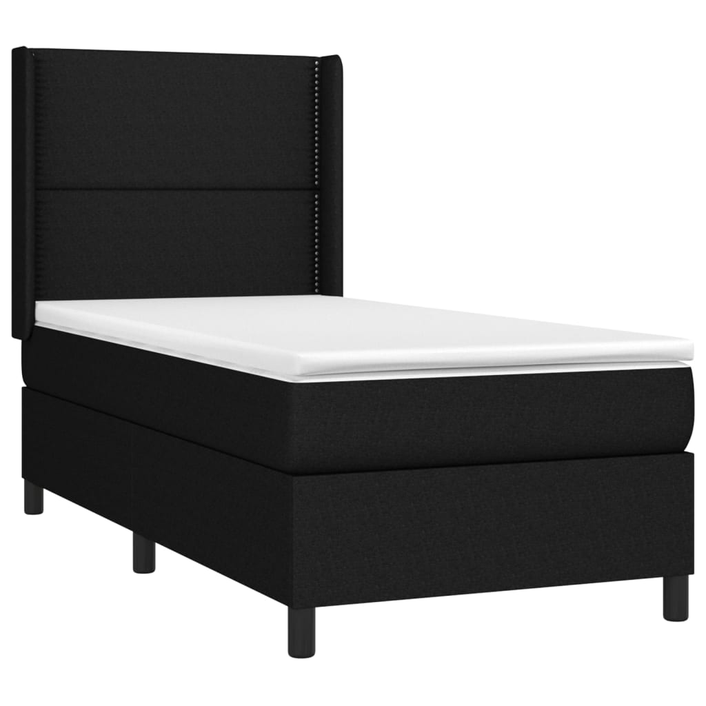 Letto A Molle Con Materasso E Led Nero 80x200 Cm In Tessuto - Image 4