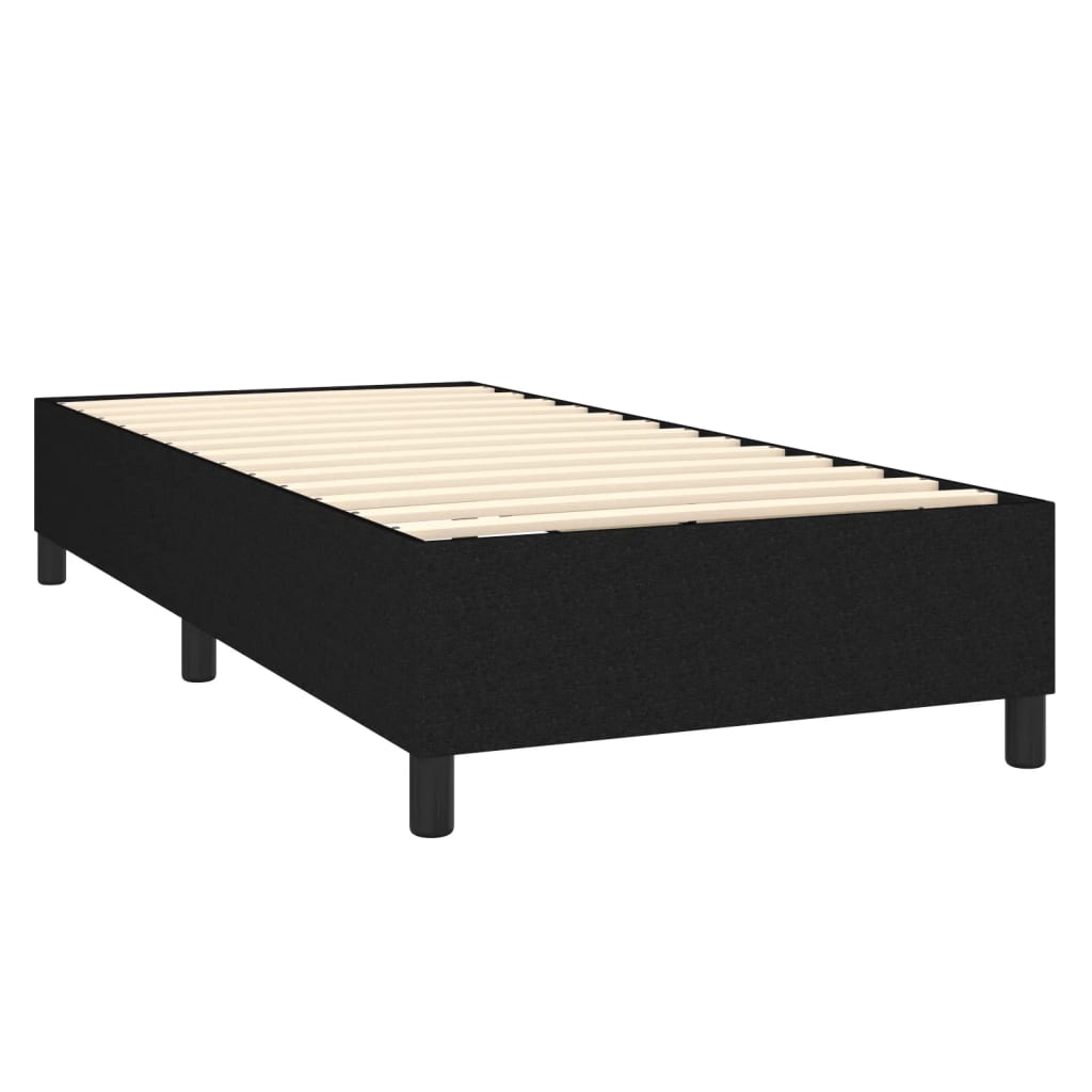 Letto A Molle Con Materasso E Led Nero 80x200 Cm In Tessuto - Image 5