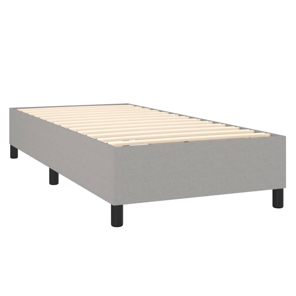 Letto A Molle Materasso E Led Grigio Chiaro 100x200 Cm Tessuto - Image 5