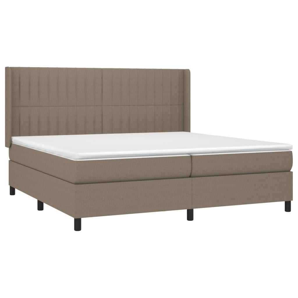 Letto A Molle Materasso E Led Tortora 200x200cm In Tessuto - Image 4