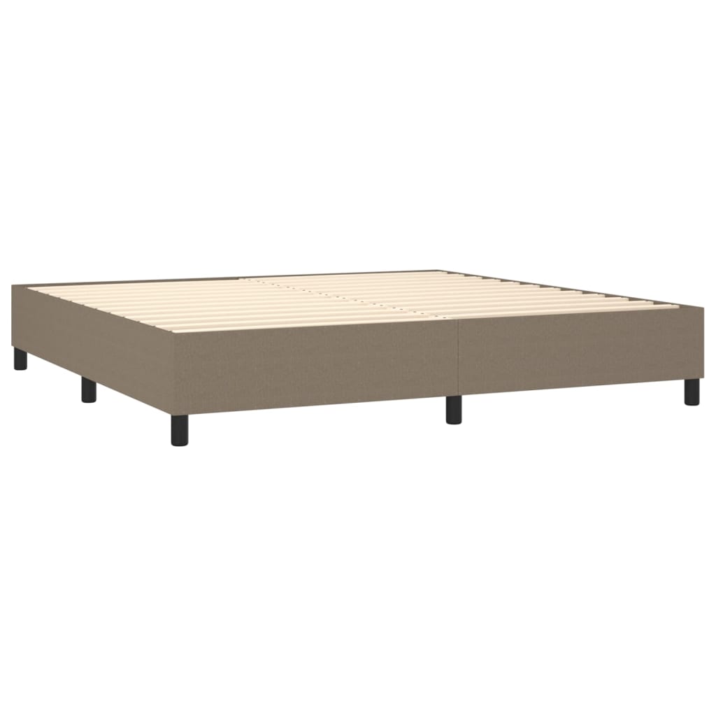 Letto A Molle Materasso E Led Tortora 200x200cm In Tessuto - Image 5