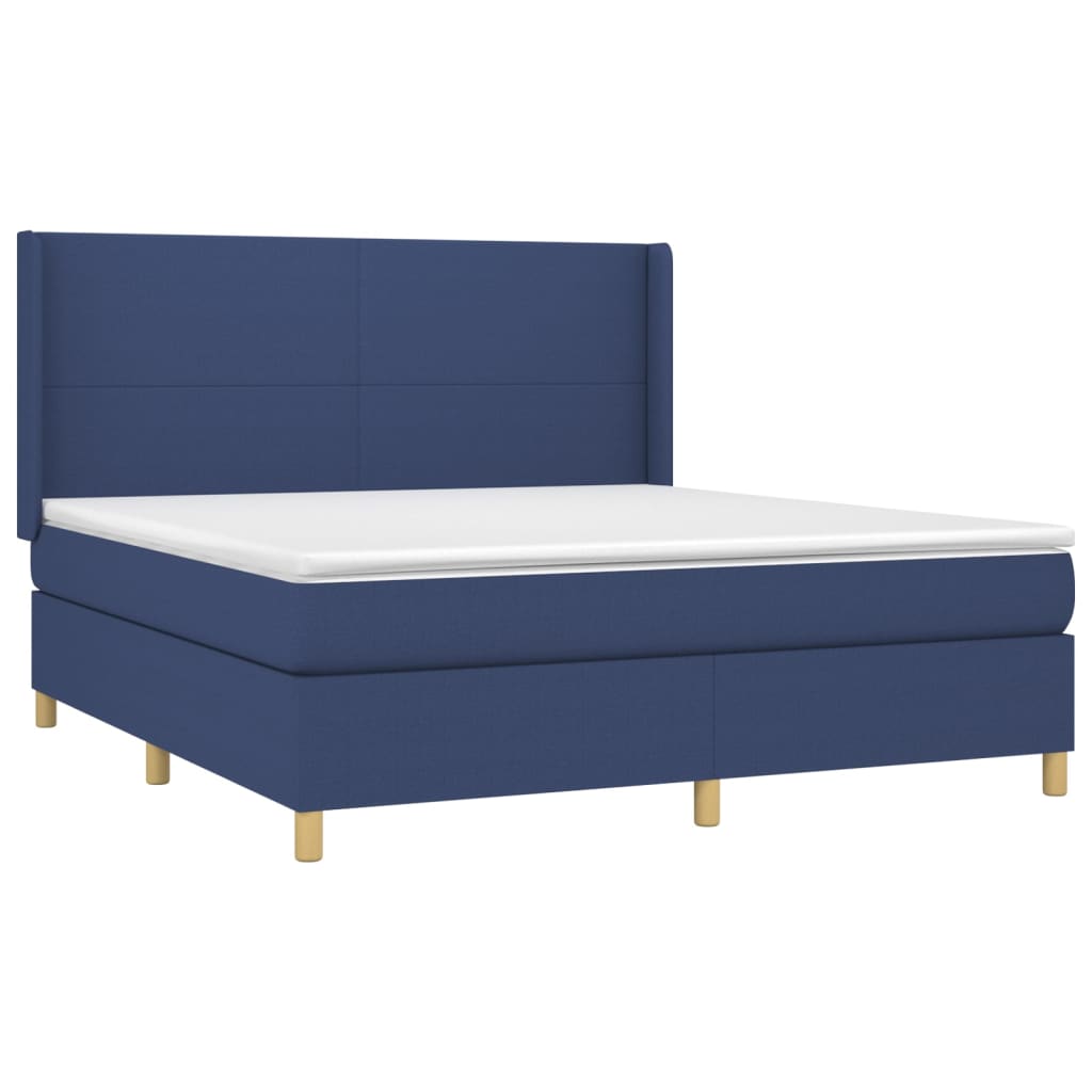 Letto A Molle Con Materasso E Led Blu 160x200 Cm In Tessuto - Image 4