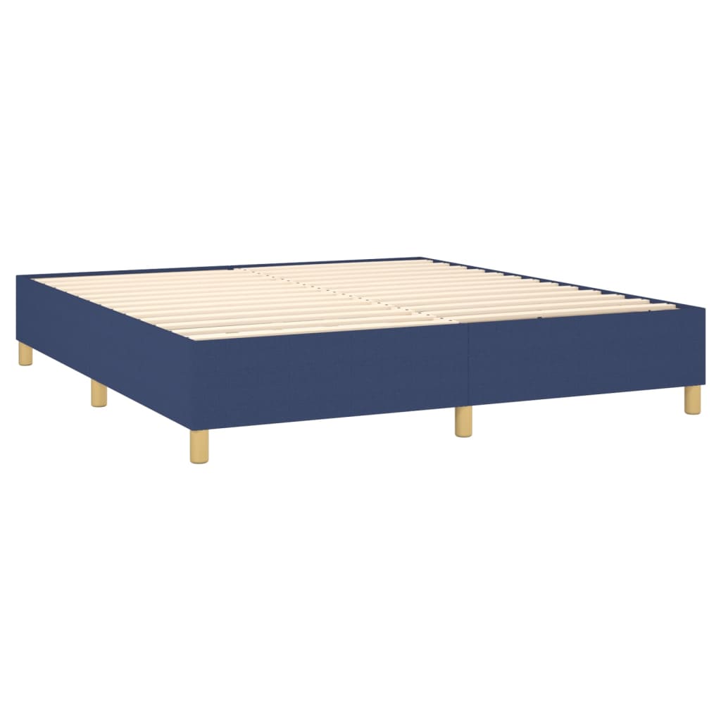 Letto A Molle Con Materasso E Led Blu 160x200 Cm In Tessuto - Image 5