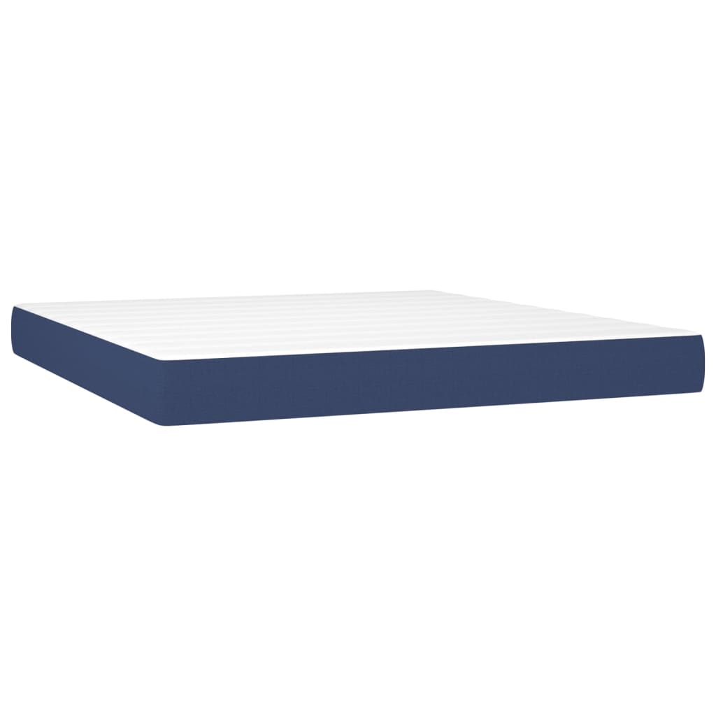 Letto A Molle Con Materasso E Led Blu 160x200 Cm In Tessuto - Image 6
