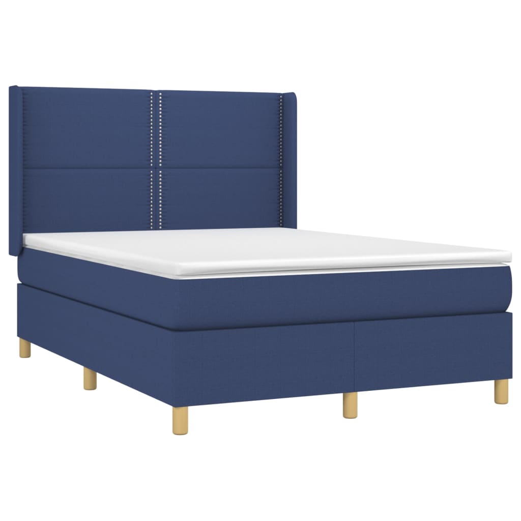 Letto A Molle Con Materasso E Led Blu 140x200 Cm In Tessuto - Image 4