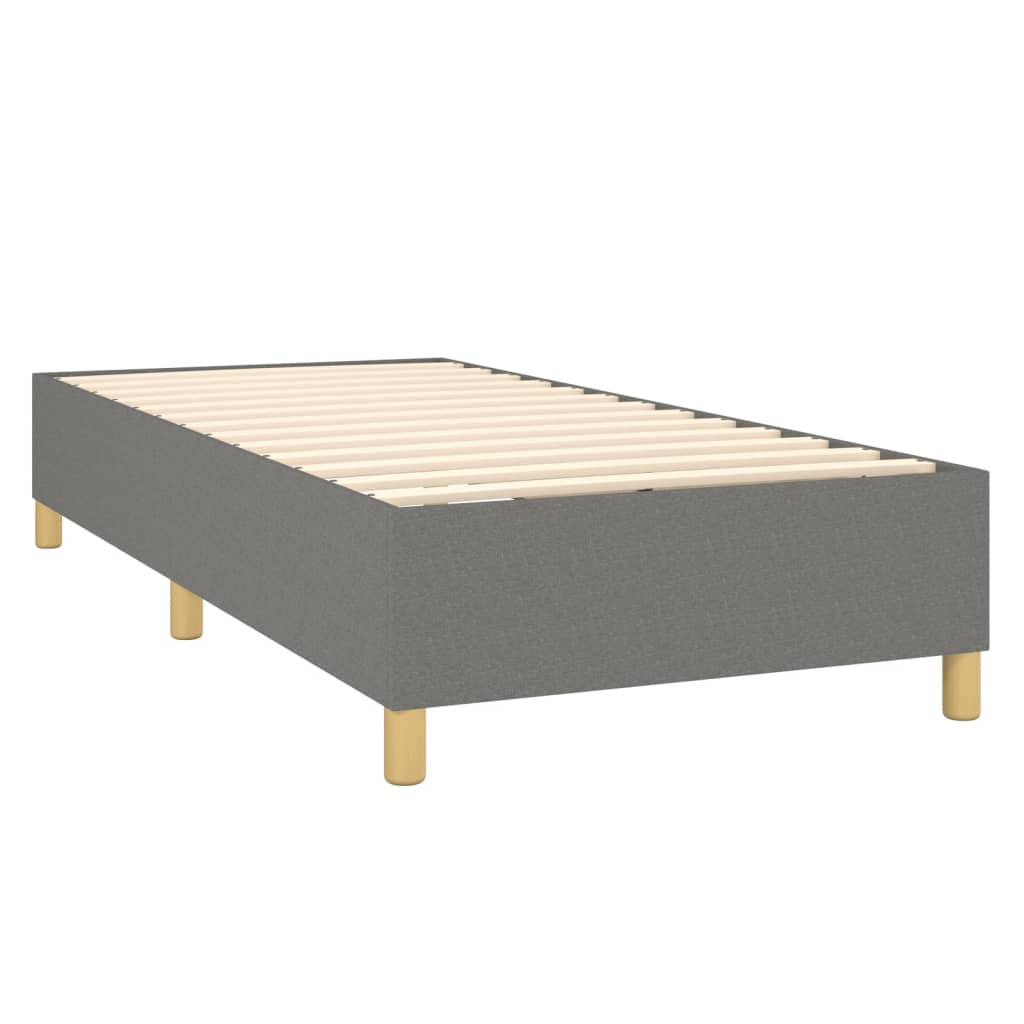 Letto A Molle Materasso E Led Grigio Scuro 80x200 Cm In Tessuto - Image 5
