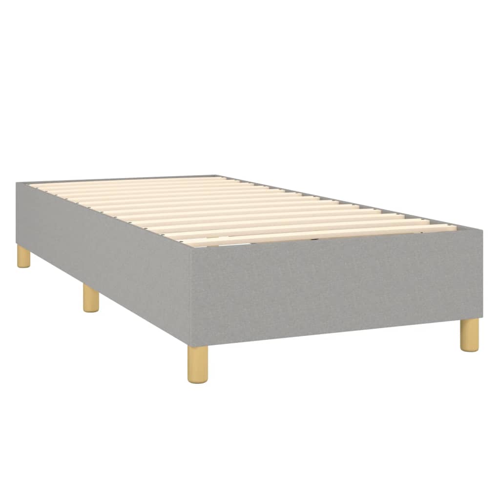 Letto A Molle Materasso E Led Grigio Chiaro 90x200 Cm Tessuto - Image 5