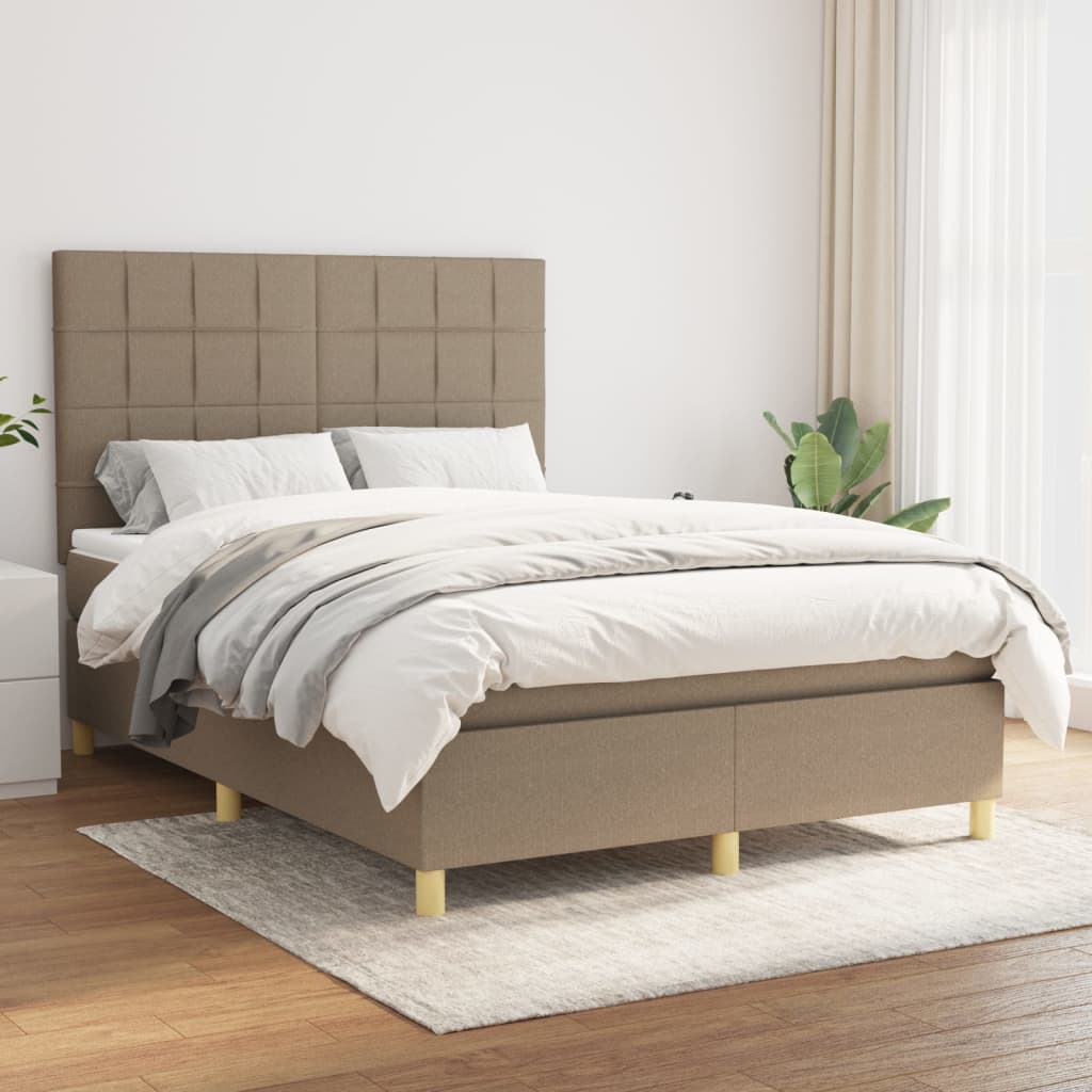 Giroletto A Molle Con Materasso Tortora 140x200 Cm In Tessuto