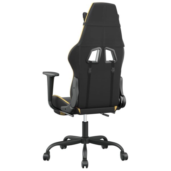 Sedia Da Gaming Con Poggiapiedi Nero E Oro In Similpelle - Image 5