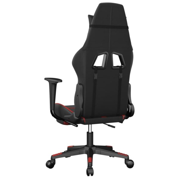 Sedia Da Gaming Con Poggiapiedi Nero E Rosso In Similpelle - Image 5