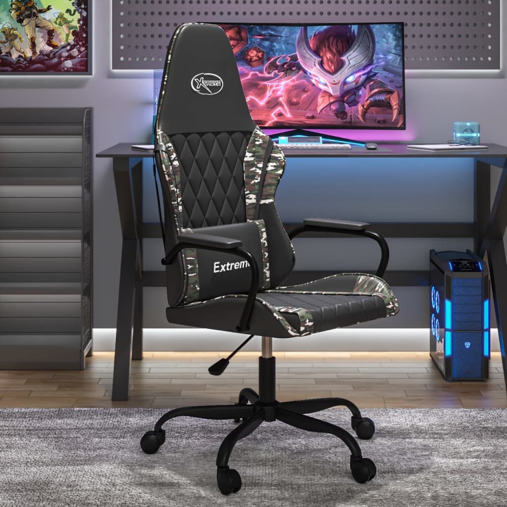 Sedia Da Gaming Nero E Mimetico In Similpelle