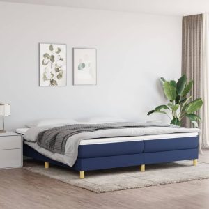 Giroletto A Molle Con Materasso Blu 200x200 Cm In Tessuto