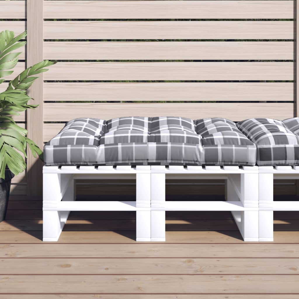 Cuscino Per Pallet A Quadri Grigi 120x80x12 Cm In Tessuto