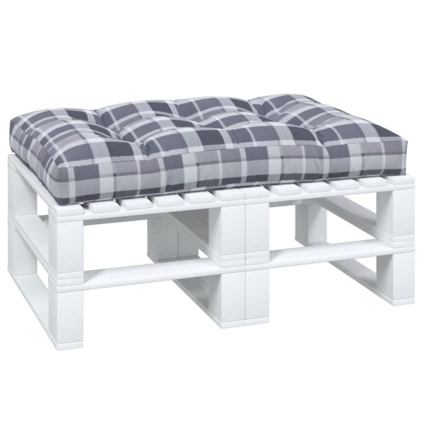 Cuscino Per Pallet A Quadri Grigi 120x80x12 Cm In Tessuto - Image 3
