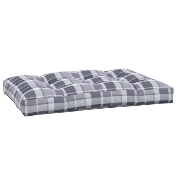 Cuscino Per Pallet A Quadri Grigi 120x80x12 Cm In Tessuto - Image 4