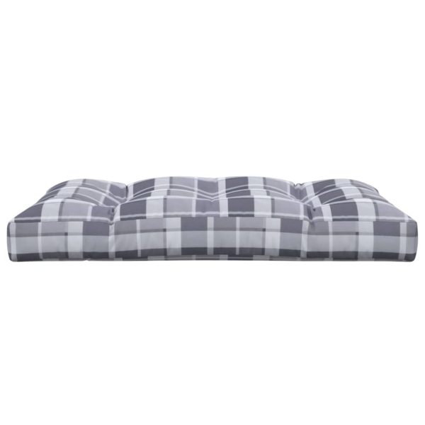 Cuscino Per Pallet A Quadri Grigi 120x80x12 Cm In Tessuto - Image 5