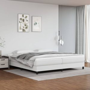 Giroletto A Molle Con Materasso Bianco 200x200cm In Similpelle