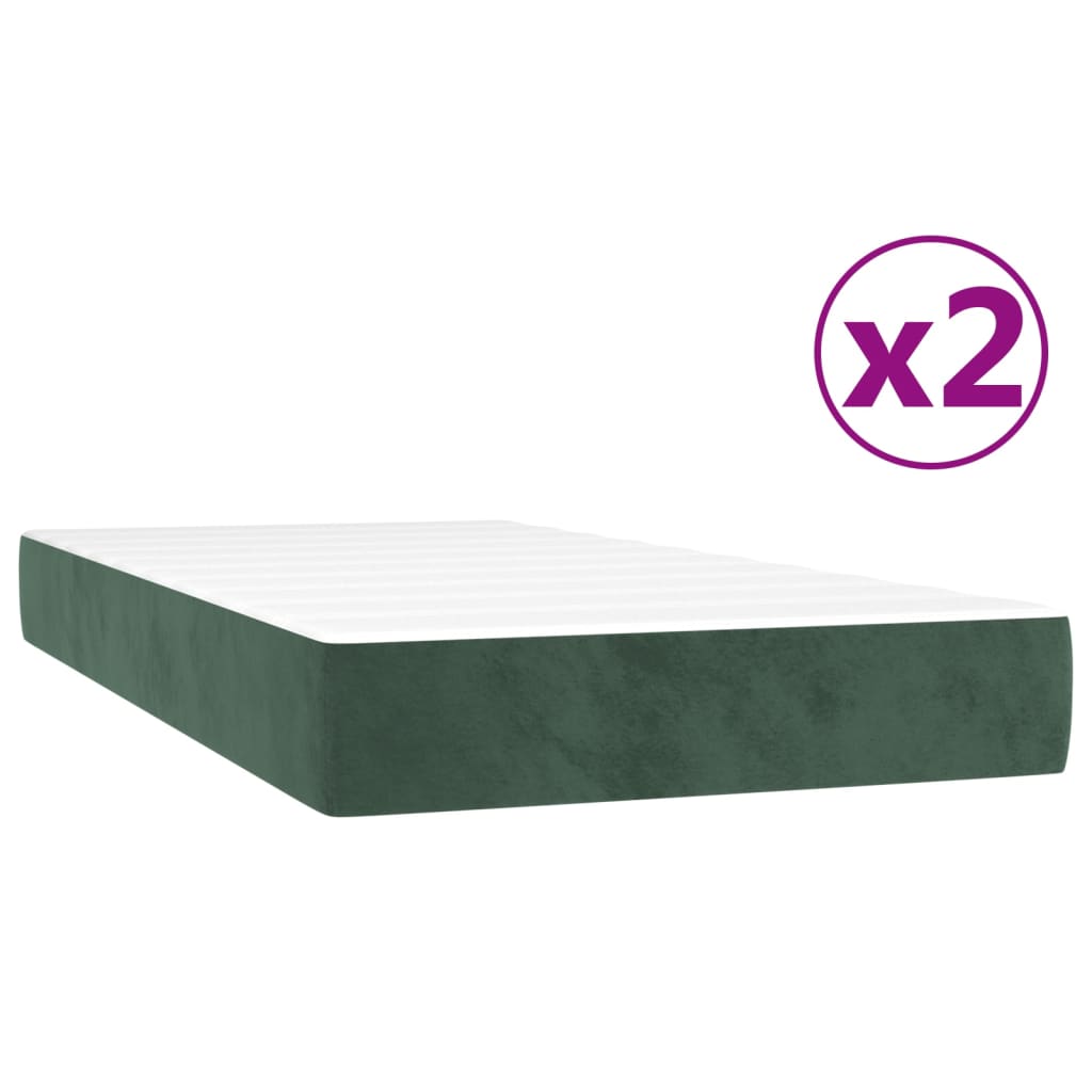 Giroletto A Molle Con Materasso Verde Scuro 200x200 Cm Velluto - Image 5