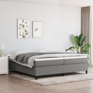 Giroletto A Molle Con Materasso Grigio Scuro 200x200 Cm Tessuto