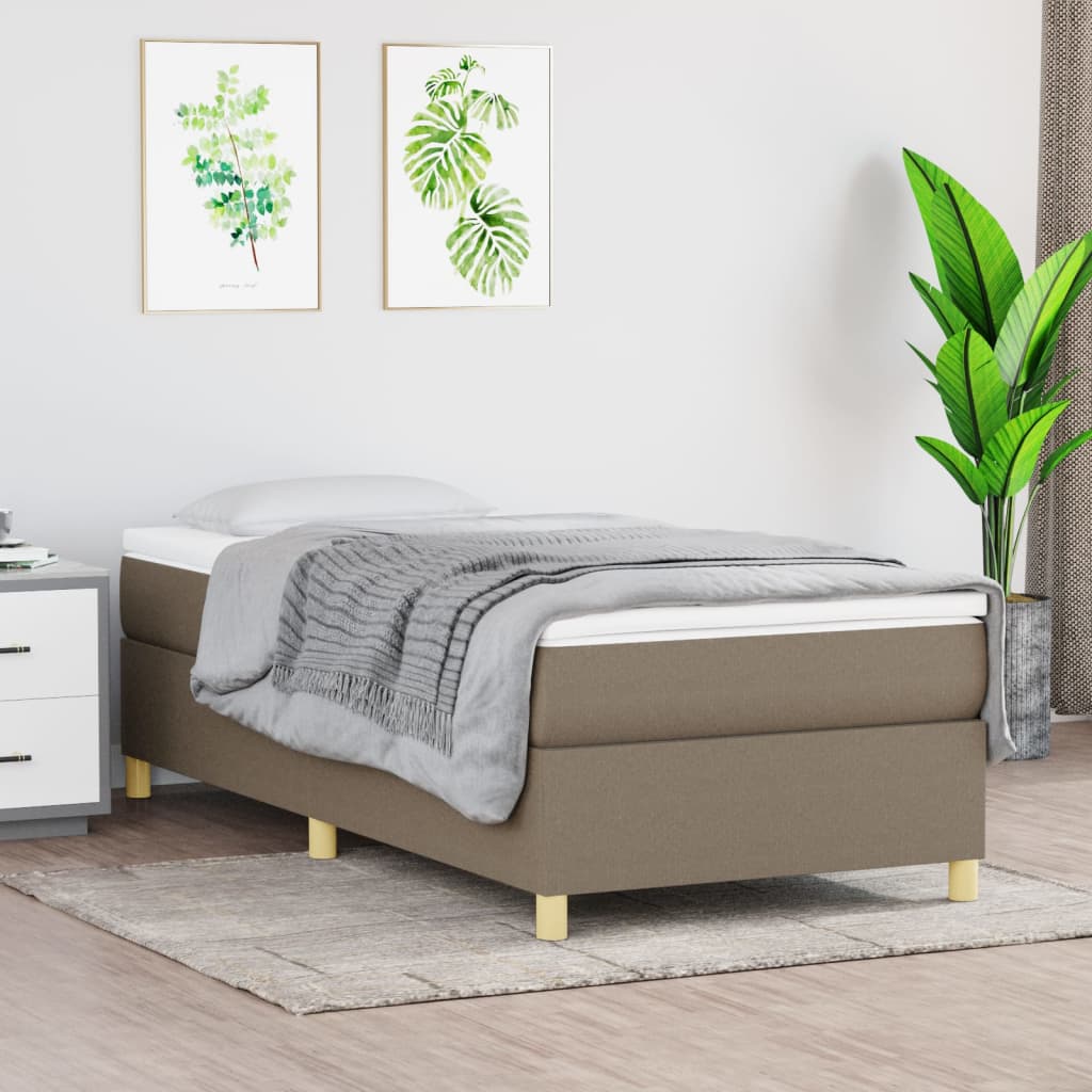 Giroletto A Molle Con Materasso Tortora 90x190 Cm In Tessuto