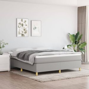 Giroletto A Molle Con Materasso Grigio Chiaro180x200 Cm Tessuto