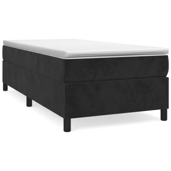 Giroletto A Molle Con Materasso Nero 80x200 Cm In Velluto - Image 2
