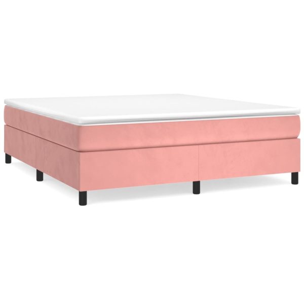 Giroletto A Molle Con Materasso Rosa 200x200 Cm In Velluto - Image 2