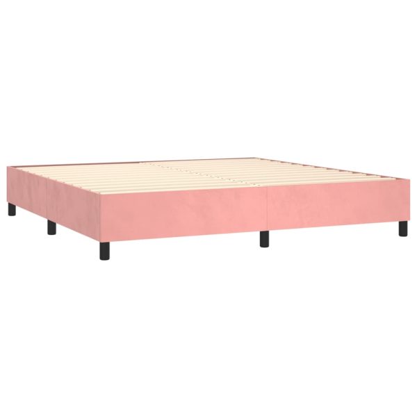 Giroletto A Molle Con Materasso Rosa 200x200 Cm In Velluto - Image 4