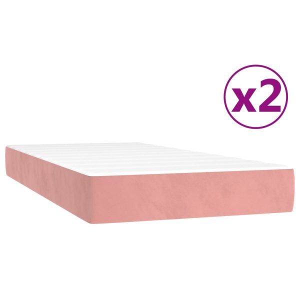 Giroletto A Molle Con Materasso Rosa 200x200 Cm In Velluto - Image 5