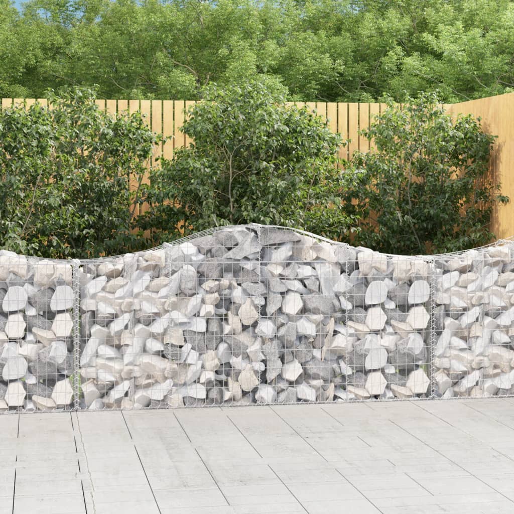 Cesti Gabbioni Ad Arco 5 Pz 200x30x80/100 Cm Ferro Zincato