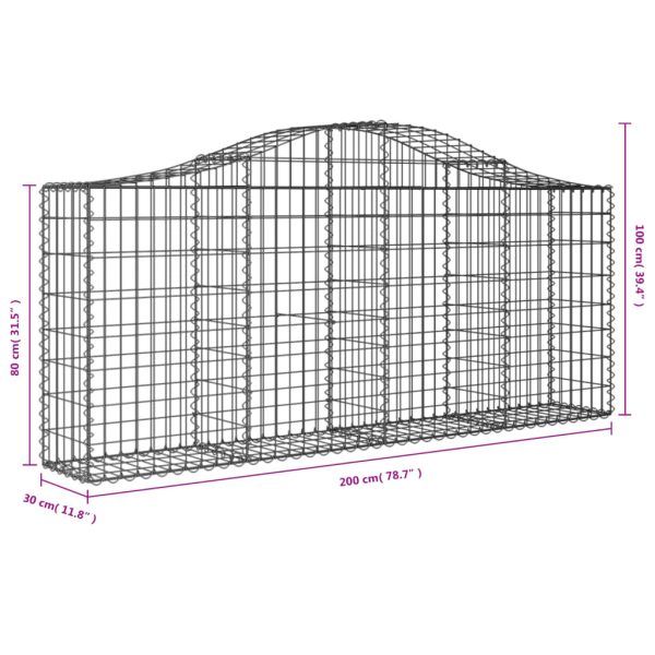Cesti Gabbioni Ad Arco 5 Pz 200x30x80/100 Cm Ferro Zincato - Image 6