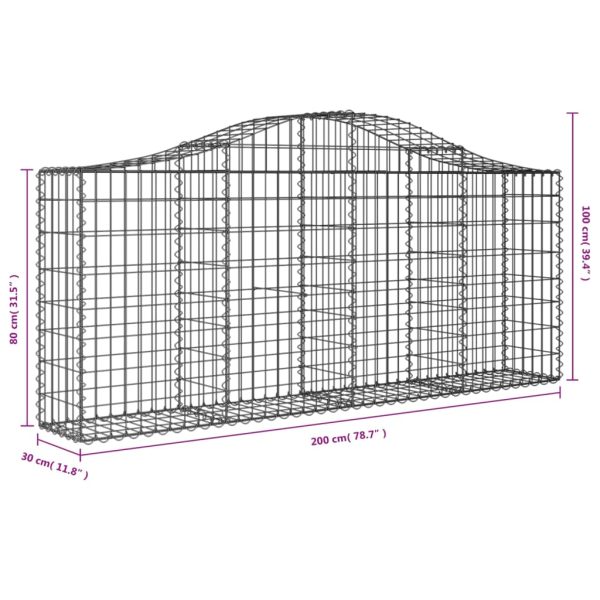 Cesti Gabbioni Ad Arco 7 Pz 200x30x80/100 Cm Ferro Zincato - Image 6