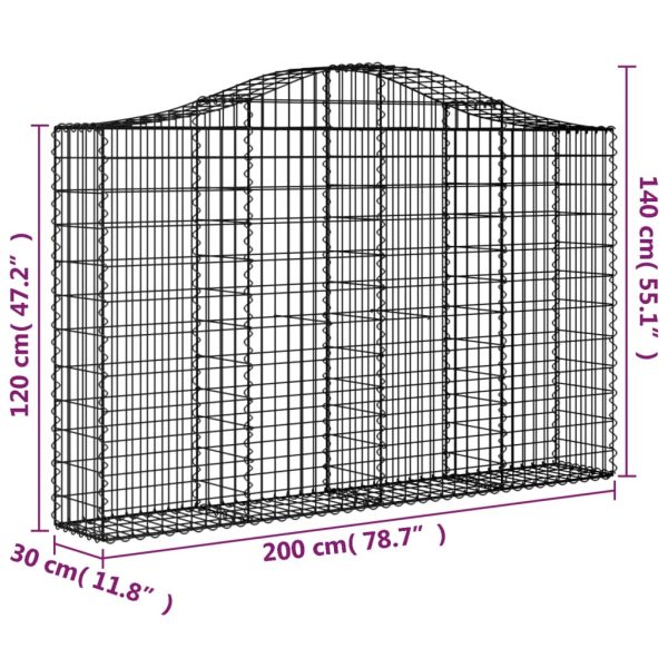Cesti Gabbioni Ad Arco 6 Pz 200x30x120/140 Cm Ferro Zincato - Image 6