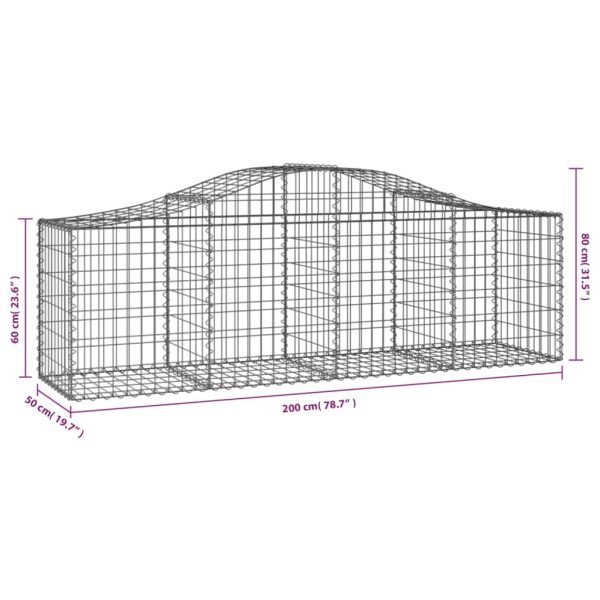 Cesti Gabbioni Ad Arco 7 Pz 200x50x60/80 Cm Ferro Zincato - Image 6