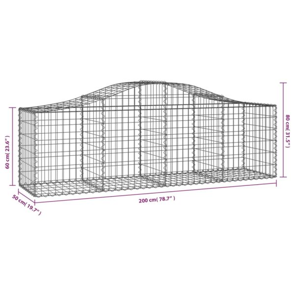 Cesti Gabbioni Ad Arco 13 Pz 200x50x60/80 Cm Ferro Zincato - Image 6