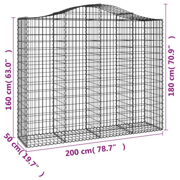 Cesti Gabbioni Ad Arco 4 Pz 200x50x160/180 Cm Ferro Zincato - Image 6