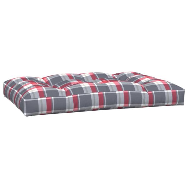Cuscini Per Pallet 3 Pz Rossi A Quadri In Tessuto - Image 6