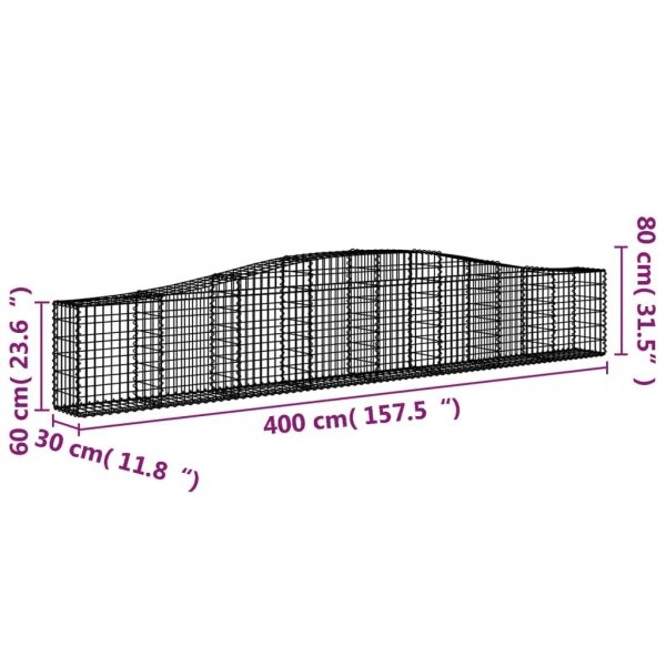 Cesti Gabbioni Ad Arco 2 Pz 400x30x60/80 Cm Ferro Zincato - Image 6