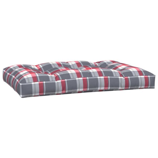 Cuscini Per Pallet 5 Pz Rossi A Quadri In Tessuto - Image 5