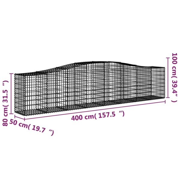 Cesti Gabbioni Ad Arco 20 Pz 400x50x80/100 Cm Ferro Zincato - Image 6