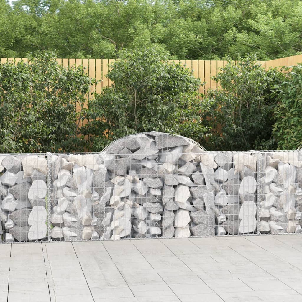 Cesti Gabbioni Ad Arco 12 Pz 200x30x80/100 Cm Ferro Zincato