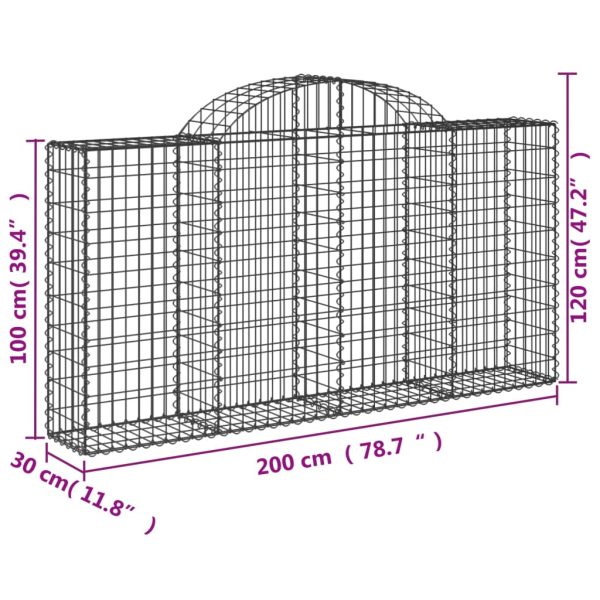 Cesti Gabbioni Ad Arco 11 Pz 200x30x100/120 Cm Ferro Zincato - Image 6