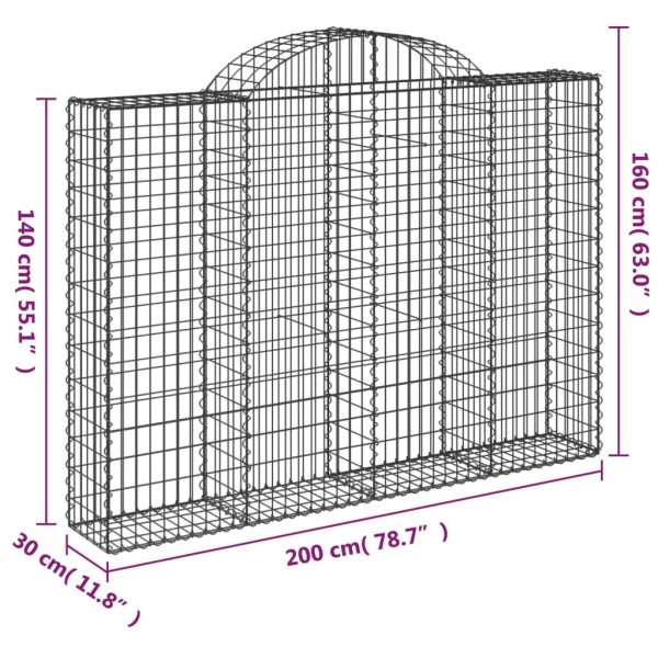Cesti Gabbioni Ad Arco 6 Pz 200x30x140/160 Cm Ferro Zincato - Image 6
