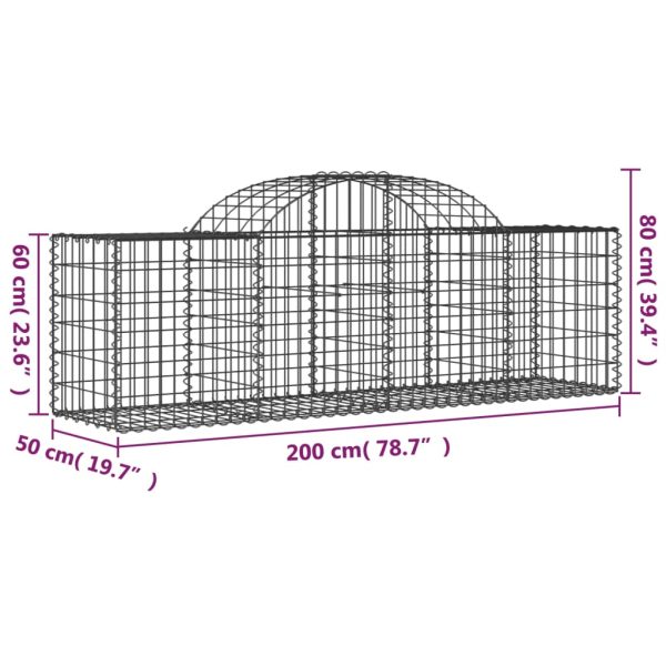 Cesti Gabbioni Ad Arco 8 Pz 200x50x60/80 Cm Ferro Zincato - Image 6
