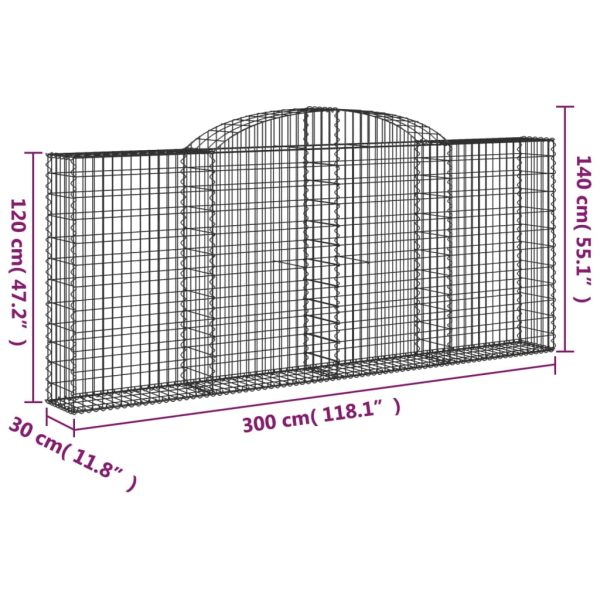 Cesti Gabbioni Ad Arco 4 Pz 300x30x120/140 Cm Ferro Zincato - Image 6