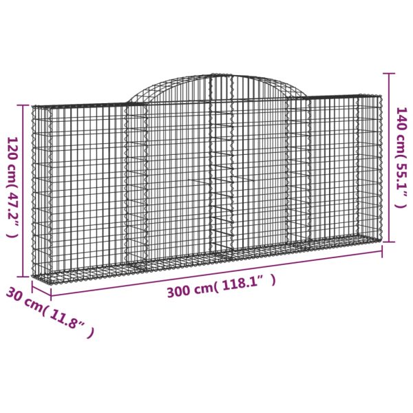 Cesti Gabbioni Ad Arco 5 Pz 300x30x120/140 Cm Ferro Zincato - Image 6