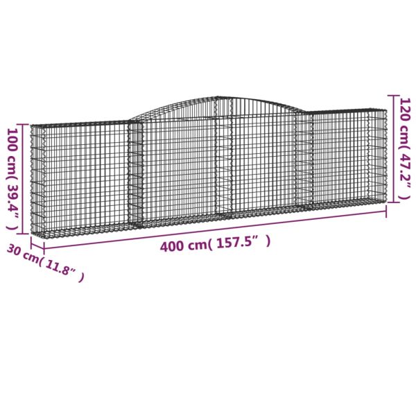 Cesti Gabbioni Ad Arco 4 Pz 400x30x100/120 Cm Ferro Zincato - Image 6