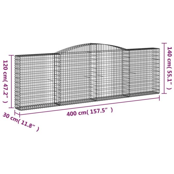 Cesti Gabbioni Ad Arco 2 Pz 400x30x120/140 Cm Ferro Zincato - Image 6
