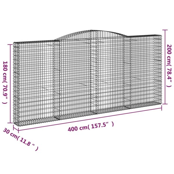 Cesti Gabbioni Ad Arco 2 Pz 400x30x180/200 Cm Ferro Zincato - Image 6